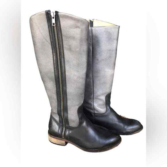 Lucchese Tall Riding Boots color block zip up Coastal Cowboy sz 6 Style 4246 01 - Picture 1 of 10